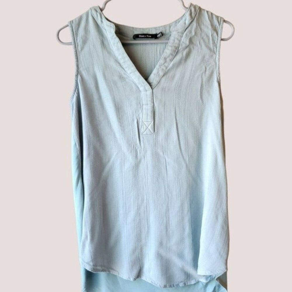 DOE & RAE SLEEVELESS LT BLUISH/GREEN WOMENS  SMALL